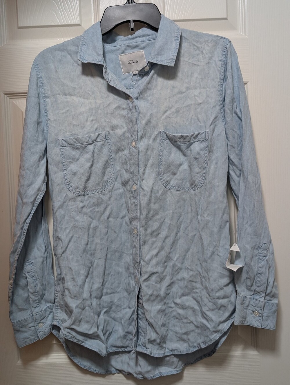 NWOT Rails Carter Light Vintage Wash Denim Color Blue Size Small S Button Down